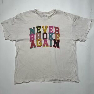 Never Broke Again Multicolor Graphic Crewneck Tee - White